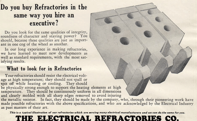 E.R.Advanced Ceramics Historical Advertisement